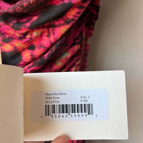 NEW Ulla Johnson Dress Marcella Wild‎ Rose Pink Print Halter Midi Dress Size 2 - Picture 10 of 12